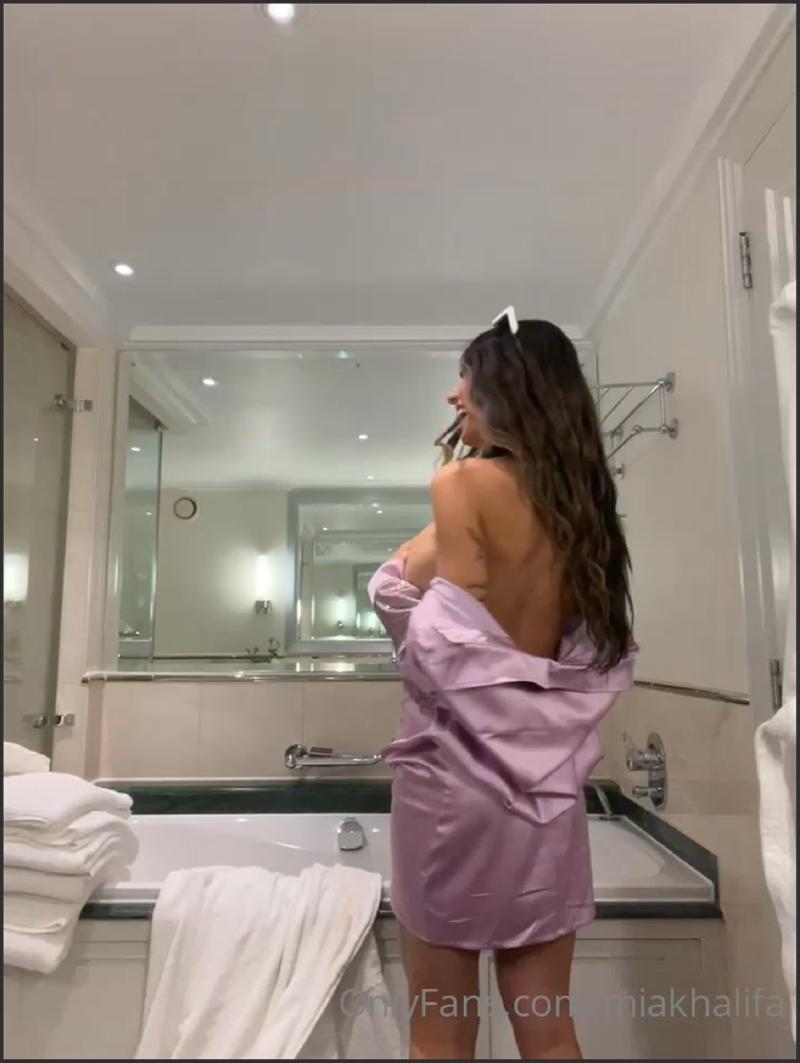Mia Khalifa Pre Shower Nude Striptease New PPV